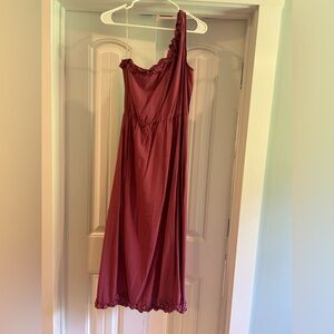 Chic Style One Shoulder Pink Formal Dress Size M